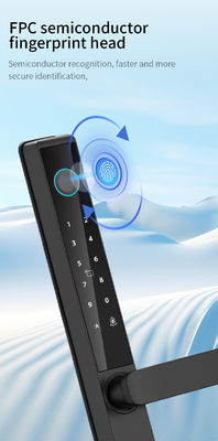 Qleung S960 Waterproof Digital Tuya TTlock APP Framed Glass Password Card Fingerprint Smart Home Door Lock