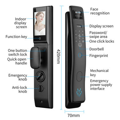 Qleung S958Max Tuya Door Lock With Card Key Password Face Fingerprint Palm Recognition For Apartment Home