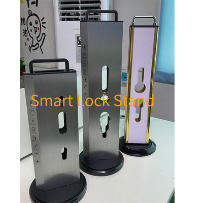 Rotating Smart Lock Display Stand for Exhibition Hall with Fingerprint Locks Compatibility