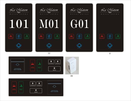 Custom Logo Hotel Doorplate Switch with 5 Years Warranty and Standard 86 Bottom Box for Easy Installation