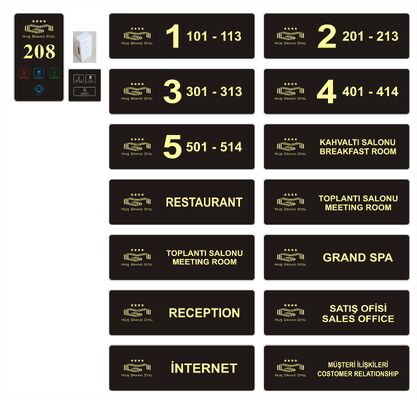 Hotel Project LED Customized Logo Language Room Number Door Signs Touch Switch Floor Signs Door Plate With DND Switch Light
