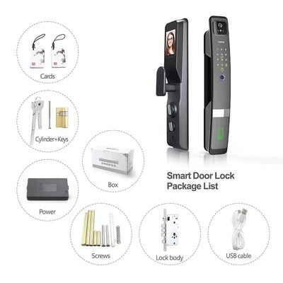 Qleung S924Max 3D Face WIFI Tuya App Remote Control Card Key Code Fingerprint Automatic Smart Home Door Lock with Cloud Mortise
