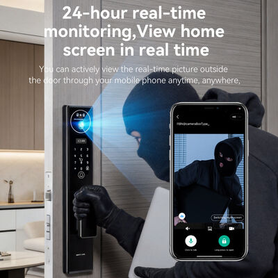 S555 Automatic 3D Face Recognition Smart Door Lock with CNC Process Aluminum Alloy and Tuya Active Video Calling WiFi Access Control