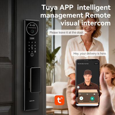 S555 Automatic 3D Face Recognition Smart Door Lock with CNC Process Aluminum Alloy and Tuya Active Video Calling WiFi Access Control