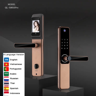 Smart Life vingerafdruk deur slot Rood Brons Tuya Video Smart Lock