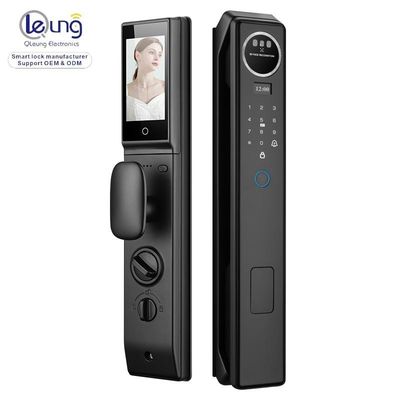 Qleung S959MAX Gezicht Biometrische video-oproep vingerafdruk herkenning Sleutelkaart Tuya App Volledig automatisch slimme deur slot