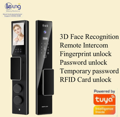 Qleung S555Max Face ID Video Intercom Fingerprint Recognition Card Sleutelcode Tuya App Afstandsbediening Smart Door Lock