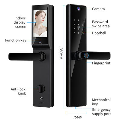 S819-2MAX Smart Home Door Lock Video Intercom Wifi Camera Met Vingerafdruk Password & Key Card Toegang Tuya Door Lock
