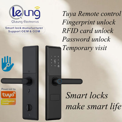 Qleung S829 Tuya Wifi afstandsbediening Vingerafdruk code kaart Sleutelloze beveiliging Smart Home Door Lock For Home Hotel